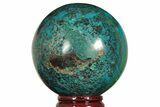 Polished Malachite & Chrysocolla Sphere - Peru #211041-1